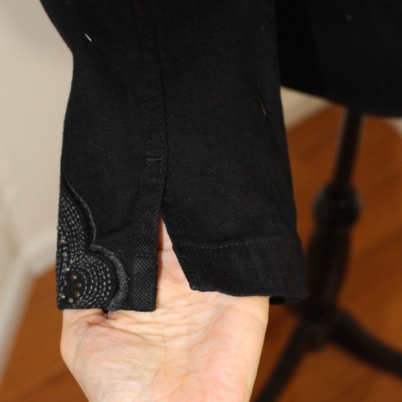 Chico's ,  Denim Dazzle Rowena  jacket black size 1 - Picture 5 of 9